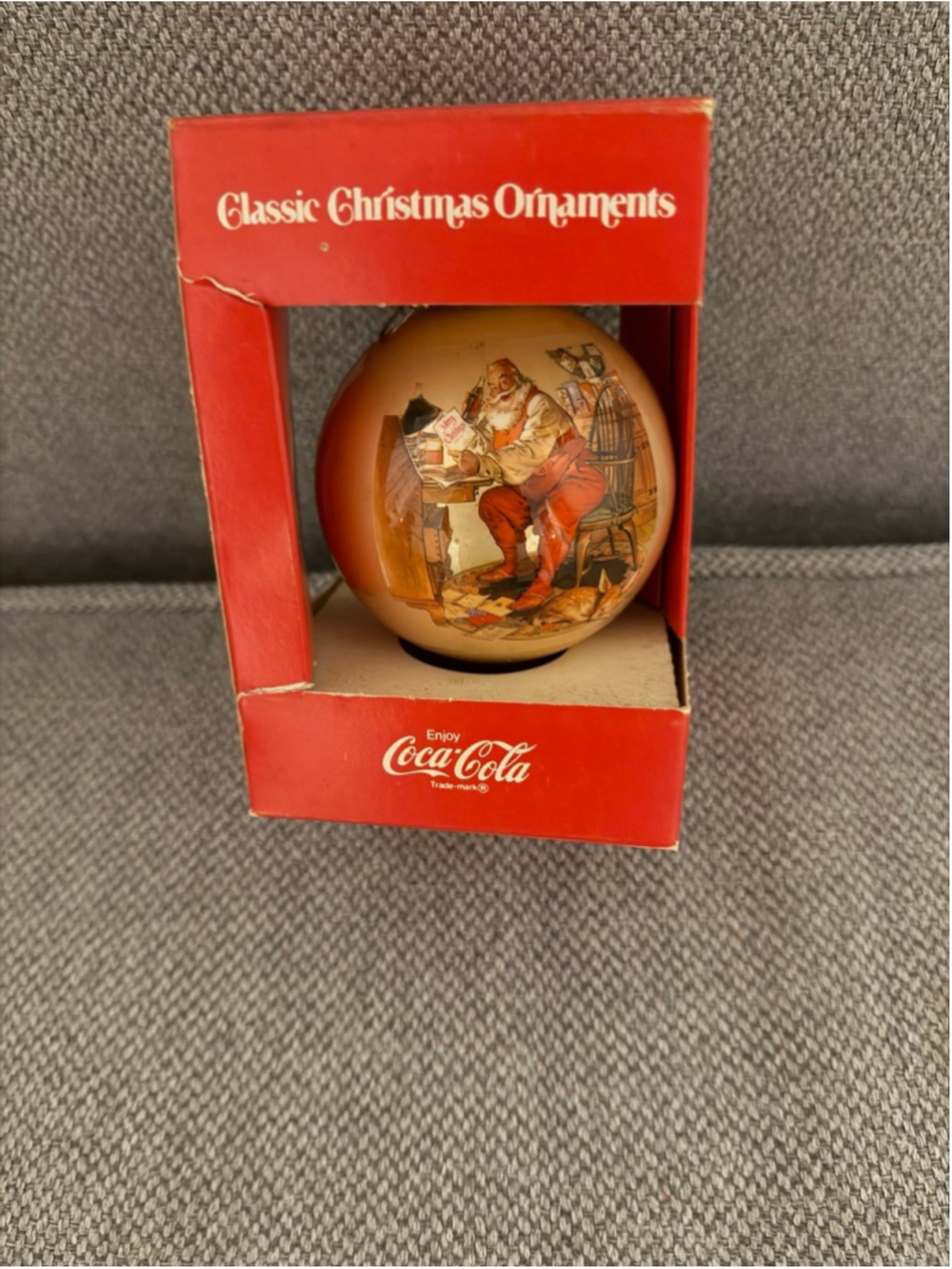 Vintage Coca Cola Christmas Ornament by Corning glass wear